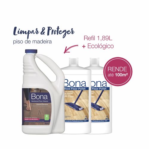 Kit Ecológico: Limpa e Protege para Piso de Madeira (rendimento até 100m2